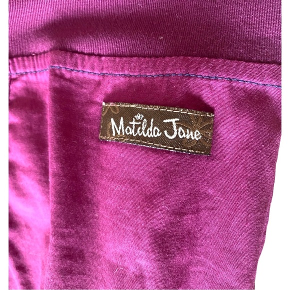Matilda Jane Palazzo Pants Small Capris Cropped Elastic Waist Cranberry Red - Picture 6 of 6
